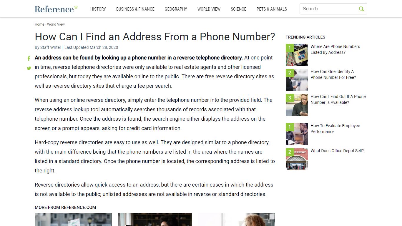 How Can I Find an Address From a Phone Number? - Reference.com